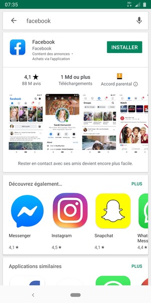 Sélectionnez l'appli