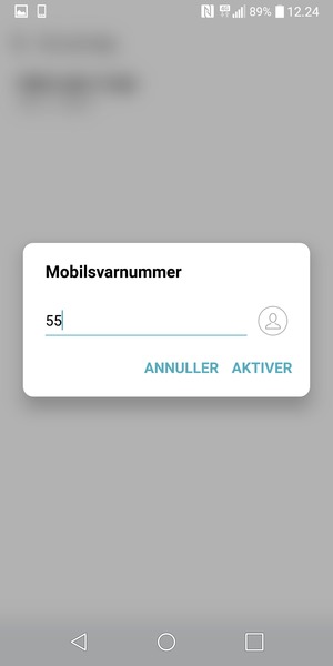 Indtast Mobilsvarnummer og vælg AKTIVER
