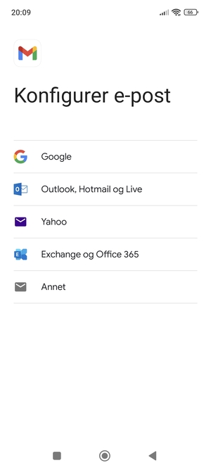 Velg Outlook, Hotmail og Live