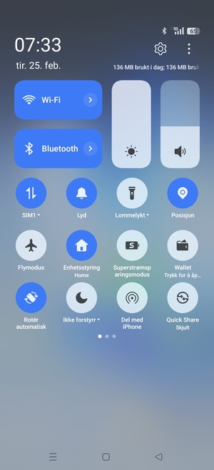 Slå av Wi-Fi og Bluetooth