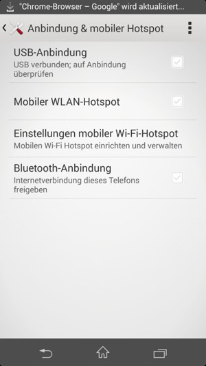 Wählen Sie Einstellungen mobiler Wi-Fi-hotspot