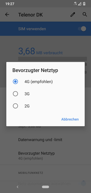 Wählen Sie die gewünschte Option