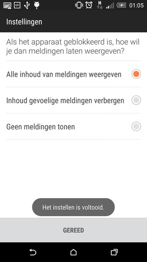 Selecteer uw voorkeursoptie en selecteer GEREED