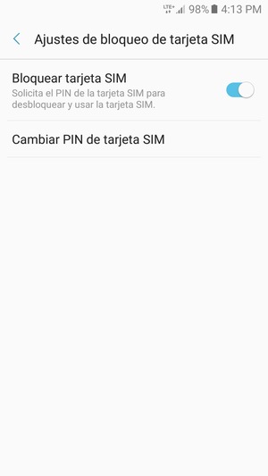 Seleccione Cambiar PIN de tarjata SIM