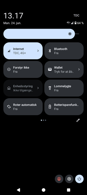 Juster lysstyrken til det ønskede niveau