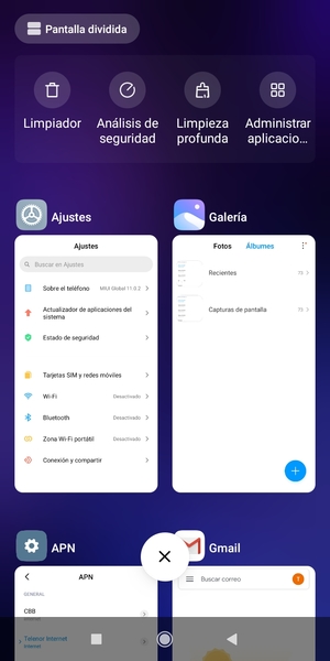 Seleccione el icono Eliminar para cerrar todas las aplicaciones en ejecución