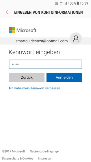 Geben Sie Ihre Passwort ein und wählen Sie Anmelden
