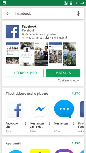 Seleziona l'applicazione