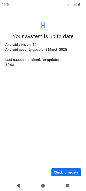 If your phone is up to date, you will see the following screen