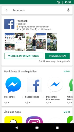 Wählen Sie die App