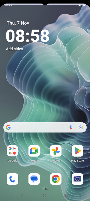 Slide down the top menu