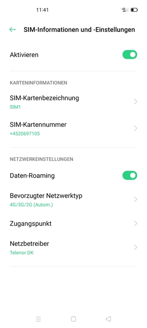 Schalten Sie Daten-Roaming an oder aus