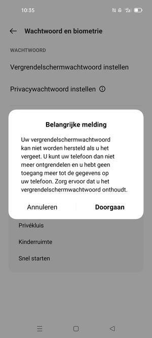 Selecteer Doorgaan