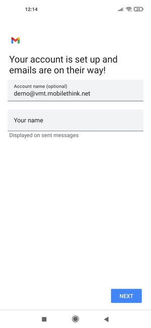 Give your account a name and enter your name. Select NEXT