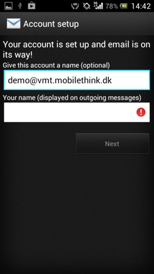 Give your account a name and select Next