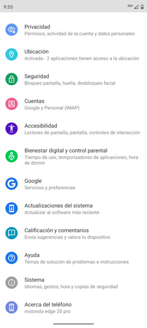 Desplácese y seleccione Actualizaciones del sistema