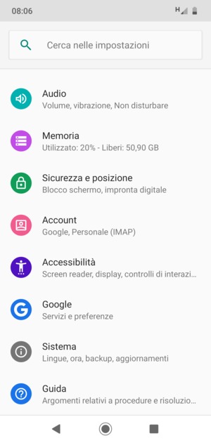 Scorri e seleziona Sistema