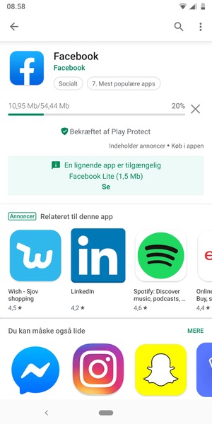 Afvent at installeringen er afsluttet