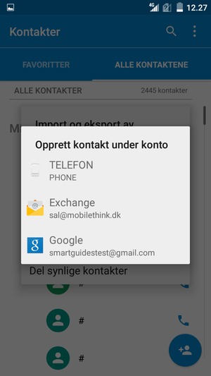 Velg din Google-konto