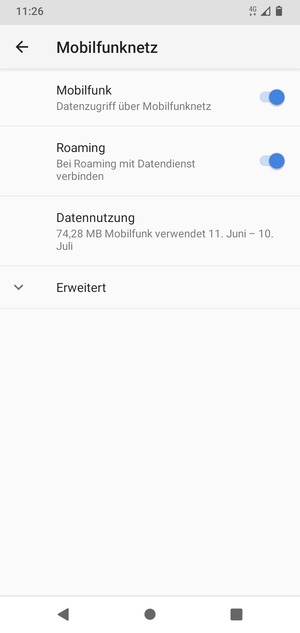Schalten Sie Roaming an oder aus