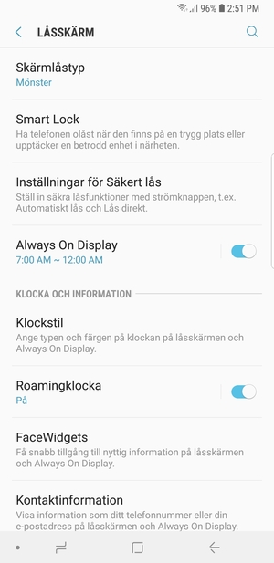 Din telefon är nu säkrad med ett skärmlås