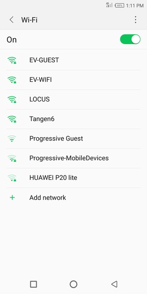 Select the wireless network you want to connect to