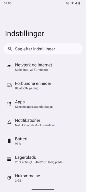 Vælg Netværk og internet