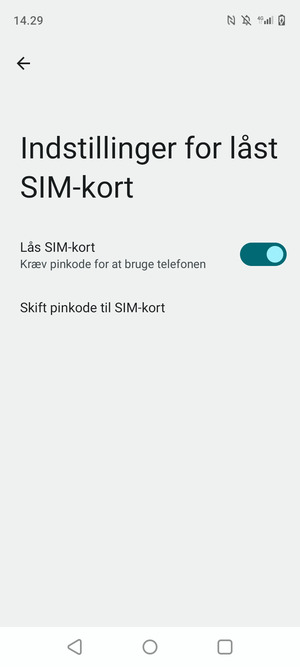 Vælg Skift pinkode til SIM-kort