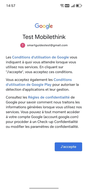 Sélectionnez J'accepte