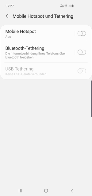 Wählen Sie Mobile Hotspot