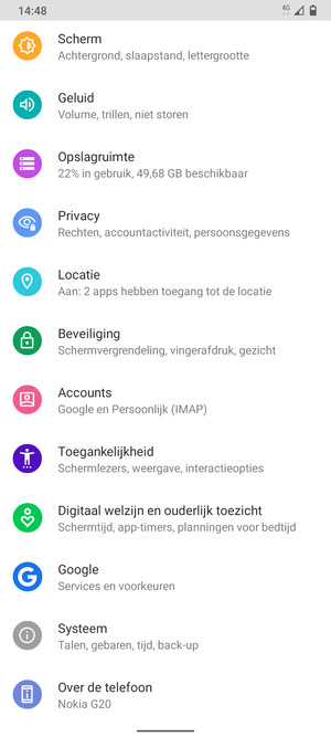 Scroll naar en selecteer Systeem