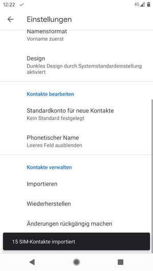 Ihre Kontakte werden in Ihrem Google Konto gespeichert und auf Ihrem Handy gespeichert, wenn Google das nächste Mal synchronisiert wird.