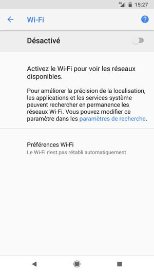 Activer le Wi-Fi