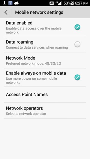 Select Network Mode