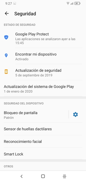 El teléfono ha sido asegurado con un bloqueo de pantalla