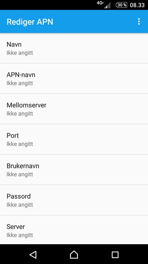 Skriv inn internett-informasjon