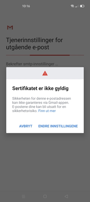 Velg ENDRE INNSTILLINGENE