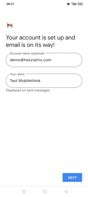 Give your account a name and enter your name. Select NEXT