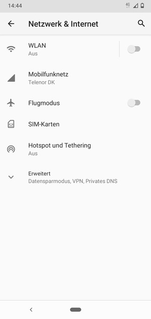 Wählen Sie Mobilfunknetz