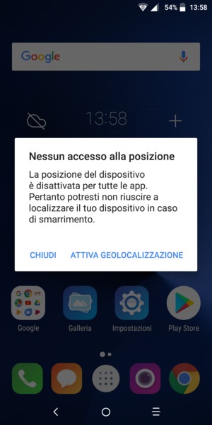 Seleziona ATTIVA GEOLOCALIZZAZIONE