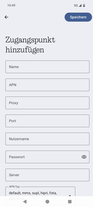 Geben Sie Internet-Informationen ein