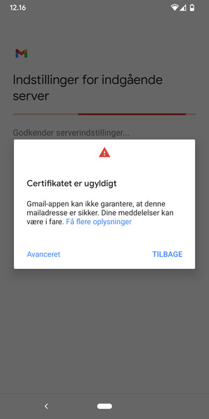 Vælg TILBAGE