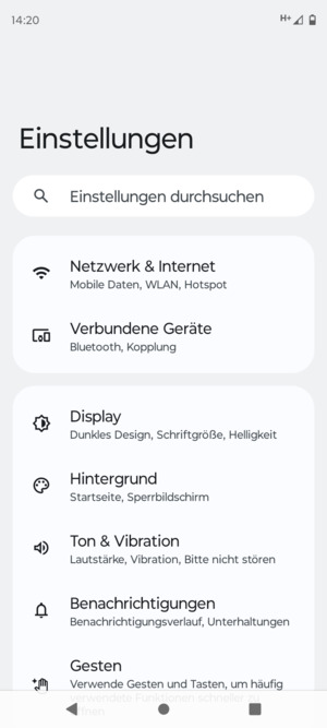 Wählen Sie Netzwerk & Internet