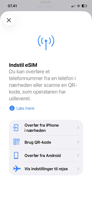 Vælg Brug QR-kode