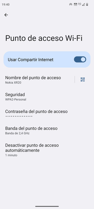 El teléfono ha sido configurado para su uso como módem