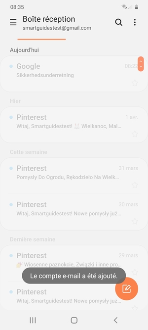 Votre messagerie Gmail est prête à l'emploi