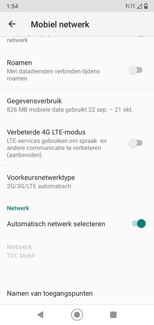 Scroll naar en selecteer Namen van toegangspunten