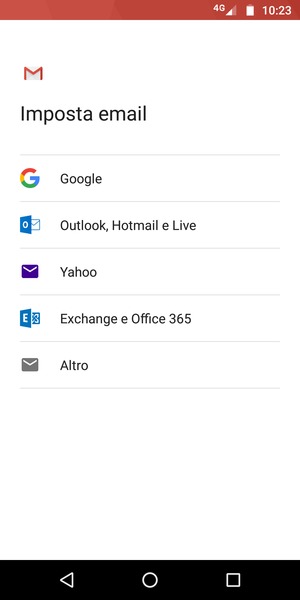 Seleziona Exchange e Office 365