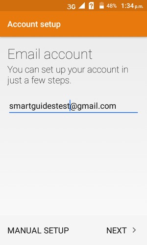 Enter your Gmail or Hotmail address and select NEXT