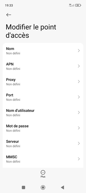 Saisissez les informations Internet